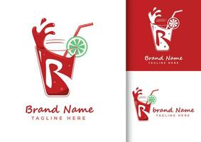 Brief r frisch Saft Logo Design Vorlage vektor