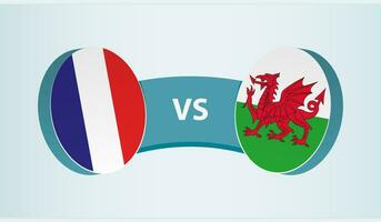 Frankreich gegen Wales, Mannschaft Sport Wettbewerb Konzept. vektor