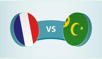 Frankrike mot cocos öar, team sporter konkurrens begrepp. vektor