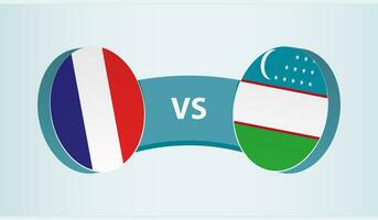 Frankrike mot uzbekistan, team sporter konkurrens begrepp. vektor