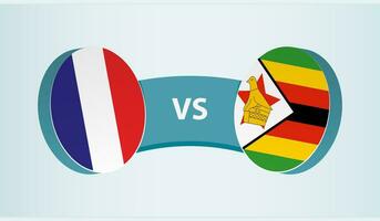 Frankrike mot Zimbabwe, team sporter konkurrens begrepp. vektor