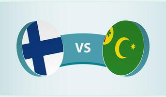 Finnland gegen Kokos Inseln, Mannschaft Sport Wettbewerb Konzept. vektor