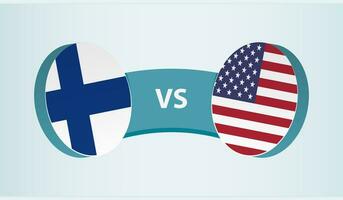 Finnland gegen USA, Mannschaft Sport Wettbewerb Konzept. vektor