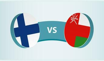 Finnland gegen Oman, Mannschaft Sport Wettbewerb Konzept. vektor