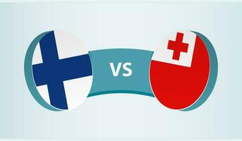 Finnland gegen Tonga, Mannschaft Sport Wettbewerb Konzept. vektor