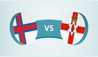 Färöer Inseln gegen Nord Irland, Mannschaft Sport Wettbewerb Konzept. vektor