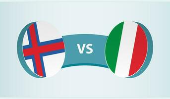 Färöer Inseln gegen Italien, Mannschaft Sport Wettbewerb Konzept. vektor