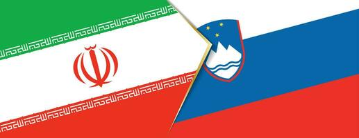iran och slovenien flaggor, två vektor flaggor.