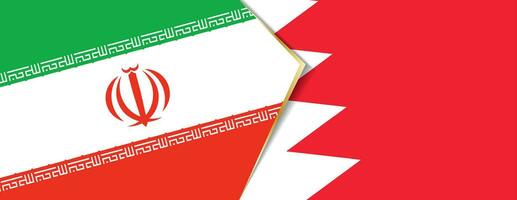 iran och bahrain flaggor, två vektor flaggor.