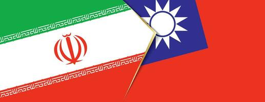 iran och taiwan flaggor, två vektor flaggor.