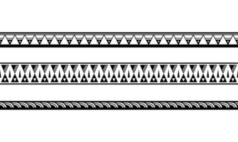 uppsättning maori polynesiska tatuering armband kant. tribal ärm sömlösa mönster vektor. vektor