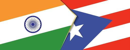 Indien und puerto rico Flaggen, zwei Vektor Flaggen.