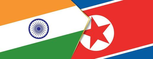 Indien und Norden Korea Flaggen, zwei Vektor Flaggen.