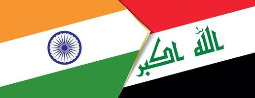 Indien und Irak Flaggen, zwei Vektor Flaggen.