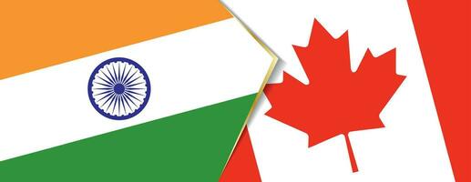 Indien och kanada flaggor, två vektor flaggor.