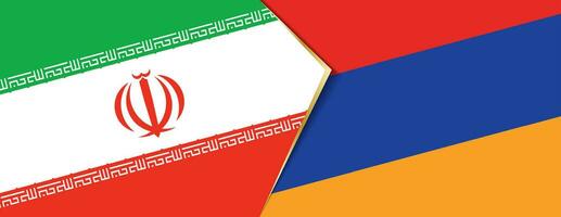 iran och armenia flaggor, två vektor flaggor.
