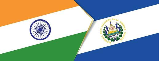 Indien und el Salvador Flaggen, zwei Vektor Flaggen.