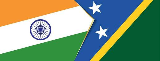 Indien och solomon öar flaggor, två vektor flaggor.