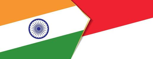 Indien und Indonesien Flaggen, zwei Vektor Flaggen.