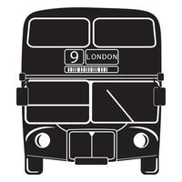 Doppeldecker London Bus Stadt Transport Doppeldecker Besichtigung Kontur Symbol schwarz Schablone, Silhouette, Vektor Illustration