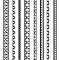 uppsättning av maori polynesisk tatuering armband gräns. stam- ärm sömlös mönster vektor. samoan armband tatuering design främre del ärm eller fot. vektor