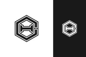 c h Brief Monogramm Logo Design vektor