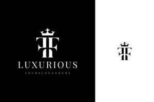 elegant einfach minimal Luxus serif Schriftart Alphabet doppelt Brief f Monogramm Logo Design vektor