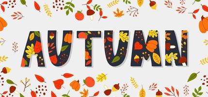 Herbstillustration, Banner, Vektor, Herbst, Schriftzug, Karte vektor