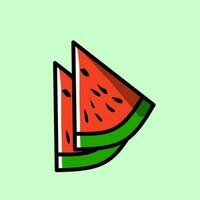 platt illustration design av frukt och grönsaker, vattenmelon äggplanta orange broccoli bönor morötter potatisar chili friterad kyckling svamp bananer longan löv strimlad kött vektor
