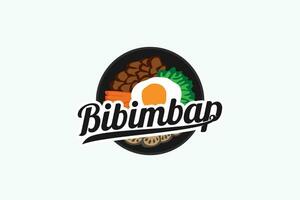 bibimbap logotyp med en kombination av bibimbap och skön text. bibimbap vektor för restaurang, Kafé, koreanska mat, etc.