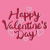 glücklich Valentinstag Tag Beschriftung Banner. Platz Banner glücklich Valentinstag Tag. Handschrift Kalligraphie Urlaub Banner. Hand gezeichnet Vektor Kunst.