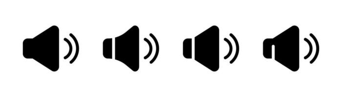 högtalare ikon i glyph. ljud symbol. megafon ikoner uppsättning. högtalare tecken. högtalare symbol. megafon ikon i svart. stock vektor illustration