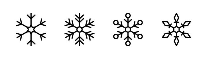 Schneeflocke Symbole Satz. Schneeflocke Symbol im Linie. Winter Symbol. Weihnachten Schneeflocke unterzeichnen. Wetter Illustration. Eis Symbol. Lager Vektor Illustration