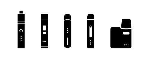 elektronisch Zigarette Symbol im Glyphe. Dampfen Kit Symbol. vaping Vektor Illustration. E-Zigarette Symbol. elektronisch Zigarette Kit Schote. Dampfen Kit im schwarz. Vektor Illustration