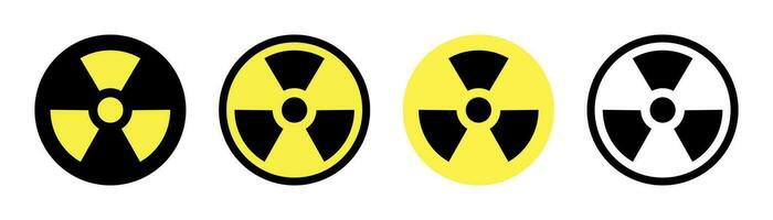 Strahlung warnen unterzeichnen. nuklear Symbol im schwarz und Gelb. Strahlung Symbol. nuklear Zeichen Satz. Gefahr Symbol im Kreis. Strahlung Symbol. Gelb nuklear warnen vektor