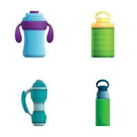 vatten flaska ikoner uppsättning tecknad serie vektor. olika Vakuum isolerade vatten flaska vektor