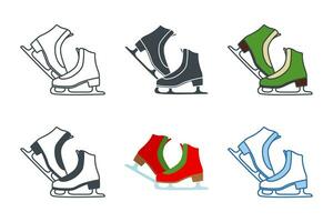 Eis Rollschuhe Symbol Sammlung mit anders Stile. Eis Skaten Symbol Symbol Vektor Illustration isoliert auf Weiß Hintergrund