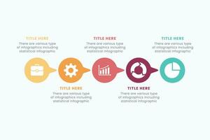 Präsentation Geschäft Kreis Infografik Vorlage mit 5 Schritt Elemente Vektor Illustration