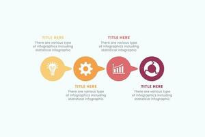 Präsentation Geschäft Kreis Infografik Vorlage mit 4 Schritt Elemente Vektor Illustration