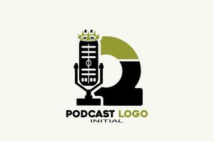 Vektor Initialen Brief q mit Podcast kreativ geometrisch modern Logo Design.