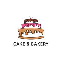 Kuchen und Bäckerei Logo Design Vektor Idee