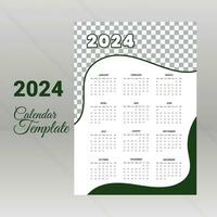 en gång i månaden kalender design mall för 2024 år. vägg kalender i en minimalistisk stil. planerare för 2024 år. vektor