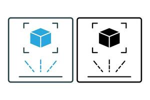 erweitert Wirklichkeit Symbol. Symbol verbunden zu 3d, künstlich Intelligenz. solide Symbol Stil. einfach Vektor Design editierbar