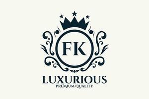 Initiale Brief fk königlich Luxus Logo Vorlage im Vektor Kunst zum luxuriös branding Vektor Illustration.