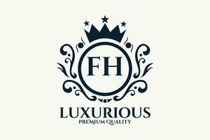 Initiale Brief fh königlich Luxus Logo Vorlage im Vektor Kunst zum luxuriös branding Vektor Illustration.