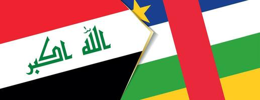irak och central afrikansk republik flaggor, två vektor flaggor.