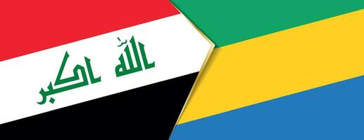 irak och gabon flaggor, två vektor flaggor.