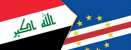 irak och cape verde flaggor, två vektor flaggor.