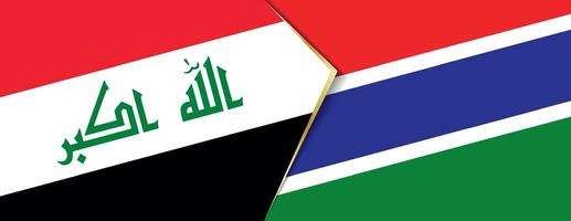 irak och gambia flaggor, två vektor flaggor.