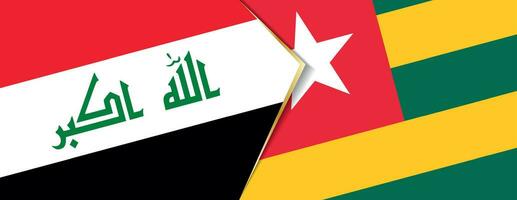 irak och Togo flaggor, två vektor flaggor.
